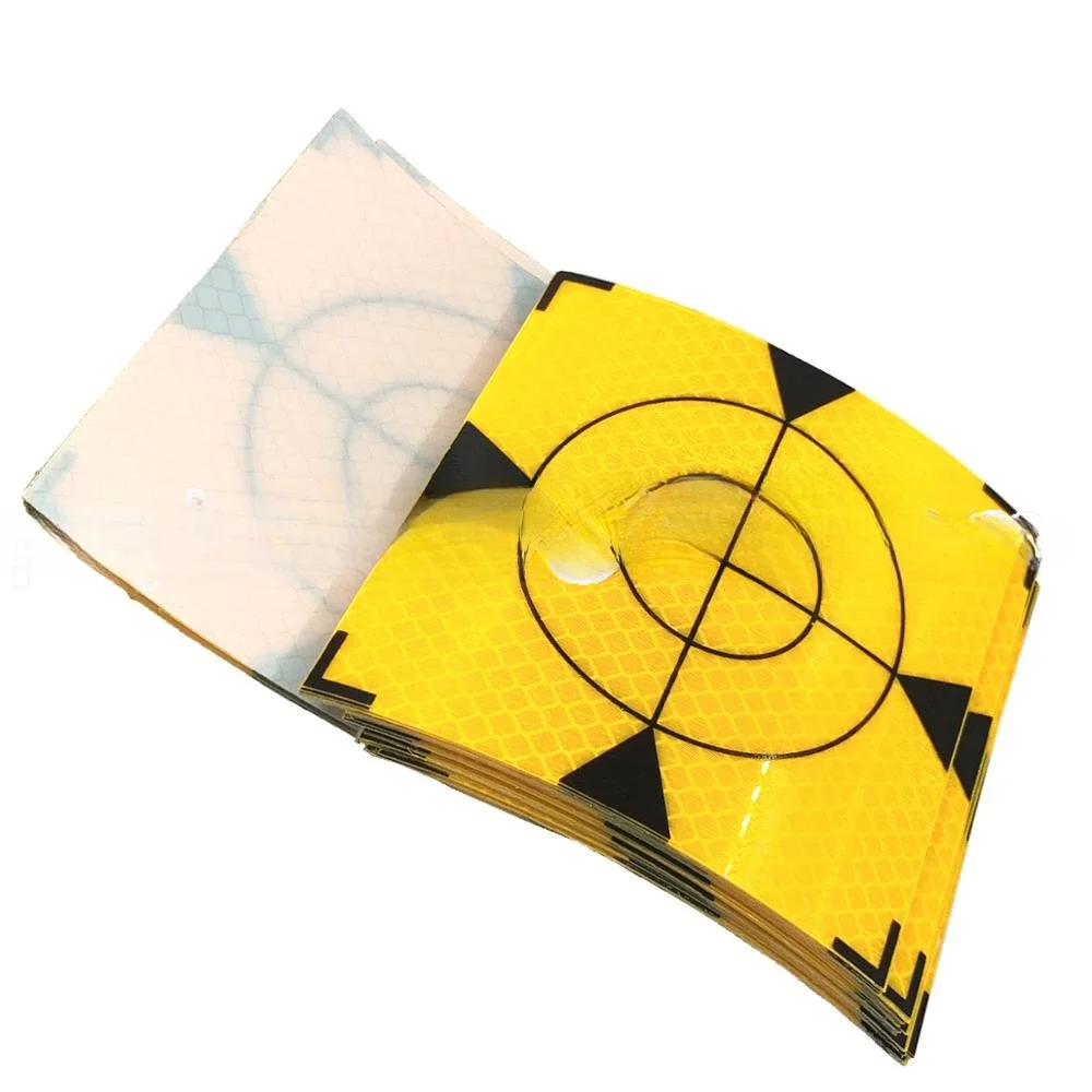 

Triangle Yellow Color Reflector Sheet Size 100mm*100mm Reflective Tape Target 10cm Survey Total Station 10*10 100pcs 20pcs