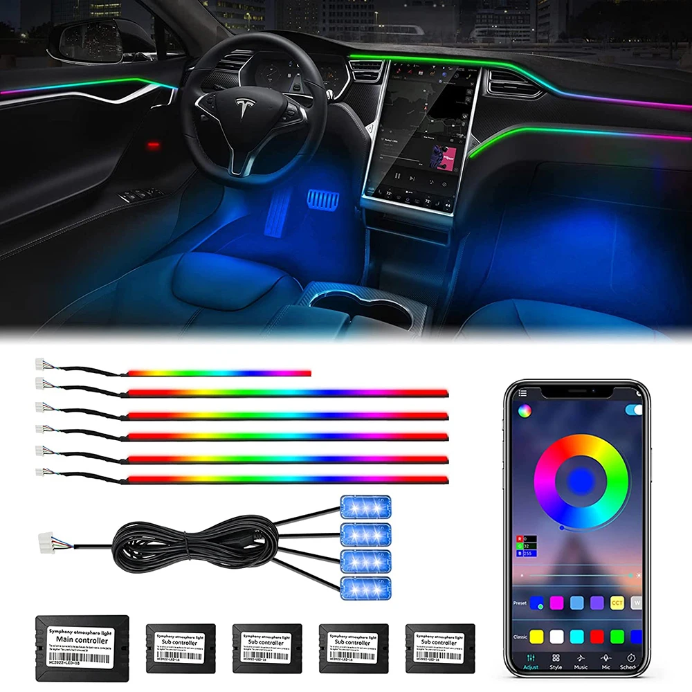 

Светодиодсветильник акриловая лента 18 в 1, декоративная лампа с оптическим волокном и управлением через приложение