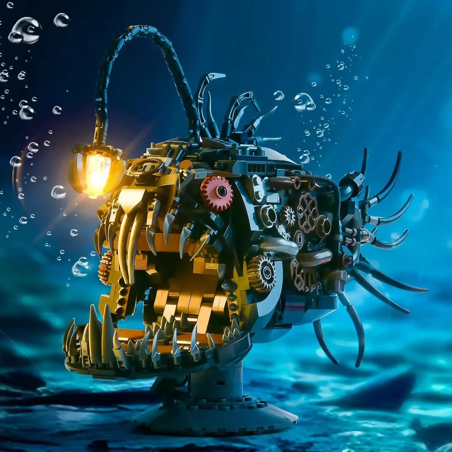 Фото Креативная сборка кирпичей, роботизированный набор Anglerfish MOC, 1038 шт., строительная игрушка, модель STEM, подарок для взрослых и детей №2