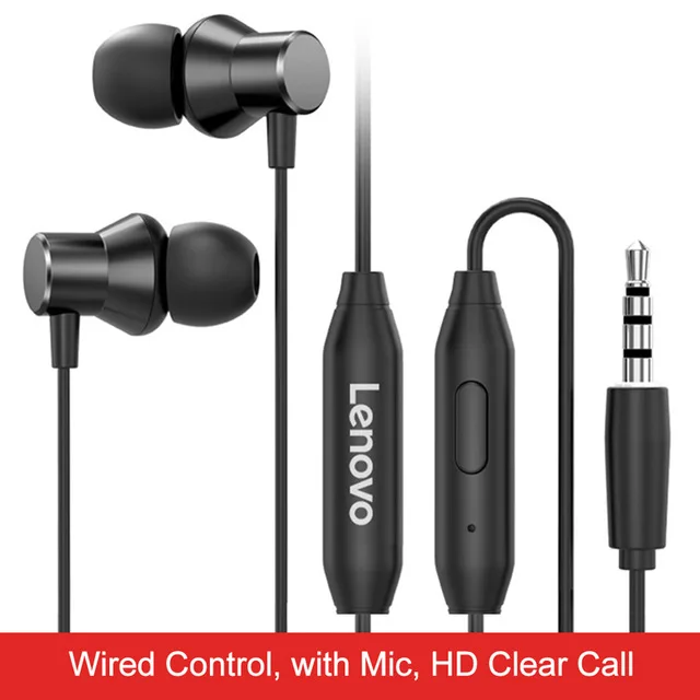 

Проводные наушники Lenovo HF130 с микрофоном, 1,2 м