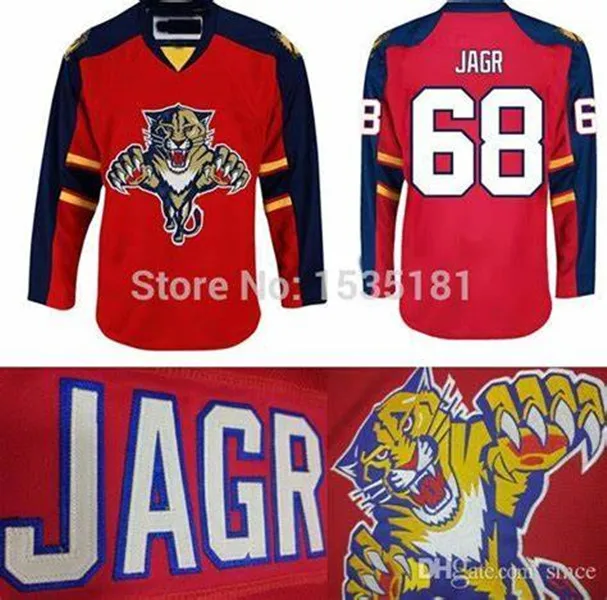 

Vintage Florida #68 Jaromir Jagr Panthers Hockey Jerseys Retro Embroidery Stitched any name and number