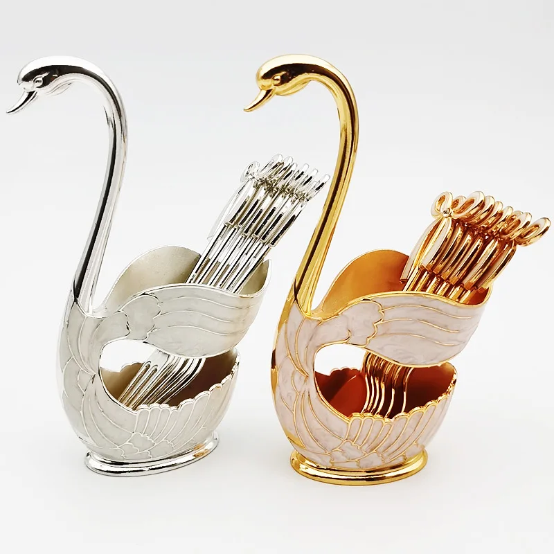 7 шт./набор декоративные ложки в виде лебедя