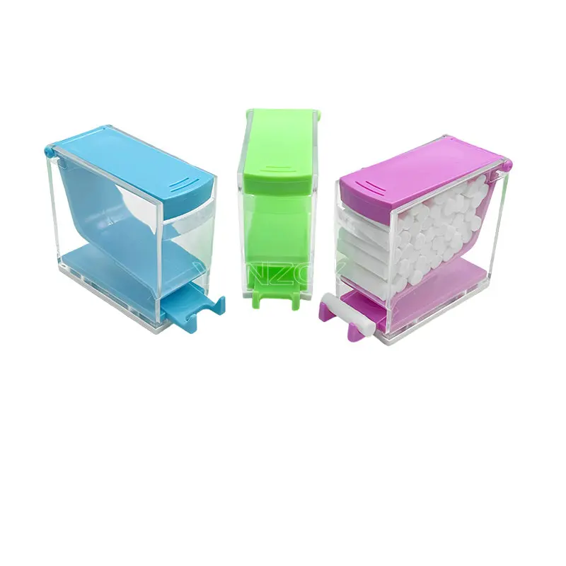 

Durable Dental Cotton Roll Box Plastic Press Type Dispenser Cotton Roll Storage Organizer Dentistry Instrument