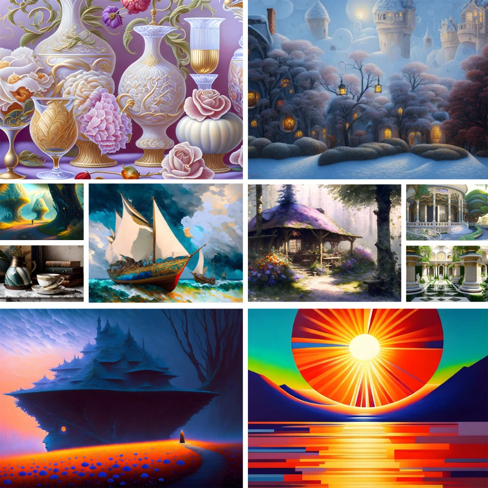 

Картина для вышивки крестиком в виде пейзажа из мультфильма