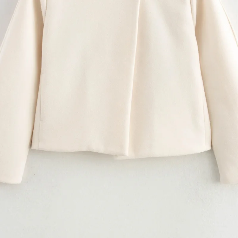 TRAF укороченные шерстяные парки 2024 женская теплая зимняя куртка осеннее