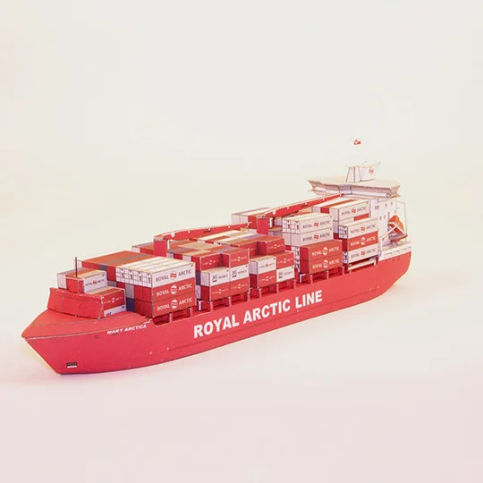 1:400 Denmark Mary Arctica Container Ship Animal Sculpture Papercraft bedroom Living Room handmade DIY Geometric origami model