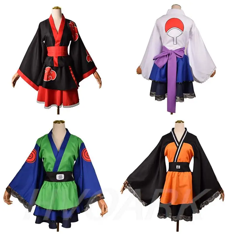 Взрослый женский костюм для косплея детский Akatsuki Cloud Print Uchiha Sasuke hyuga hinata Lolita