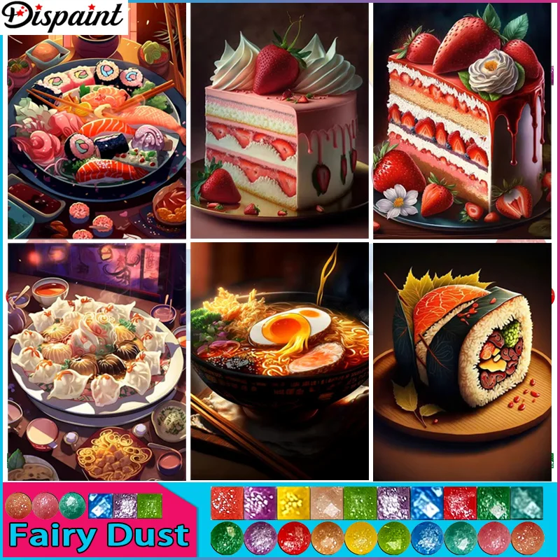 Dispaint Fairy Dust AB 5D Алмазный торт Пельмени Лапша &quotАлмазная вышивка Полный