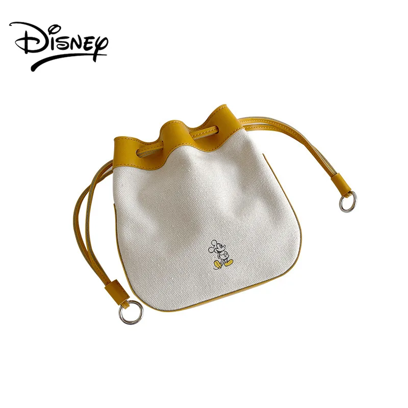 Disney New Net Red Bucket Bag Canvas Drawstring Women's Bag Student Bag Shoulder Messenger Bag Mobile Phone Bag Shoulder Bag