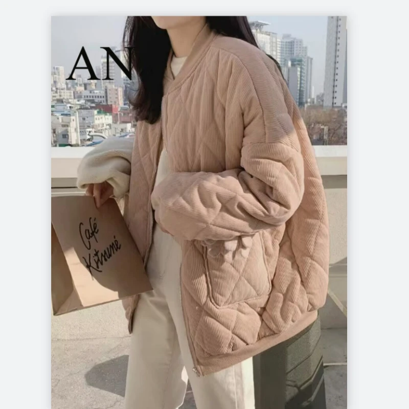 Autumn and Winter 2022 Simple Cotton Padded Warm Loose Cotton Clothes Women's Down Jacket  Coat Women Winter Jacket Winter Coat