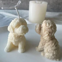 3d cute animal shape molds teddy dog candle mould handmade aromatherapy plaster soap silicone moulds diy home decoration tools