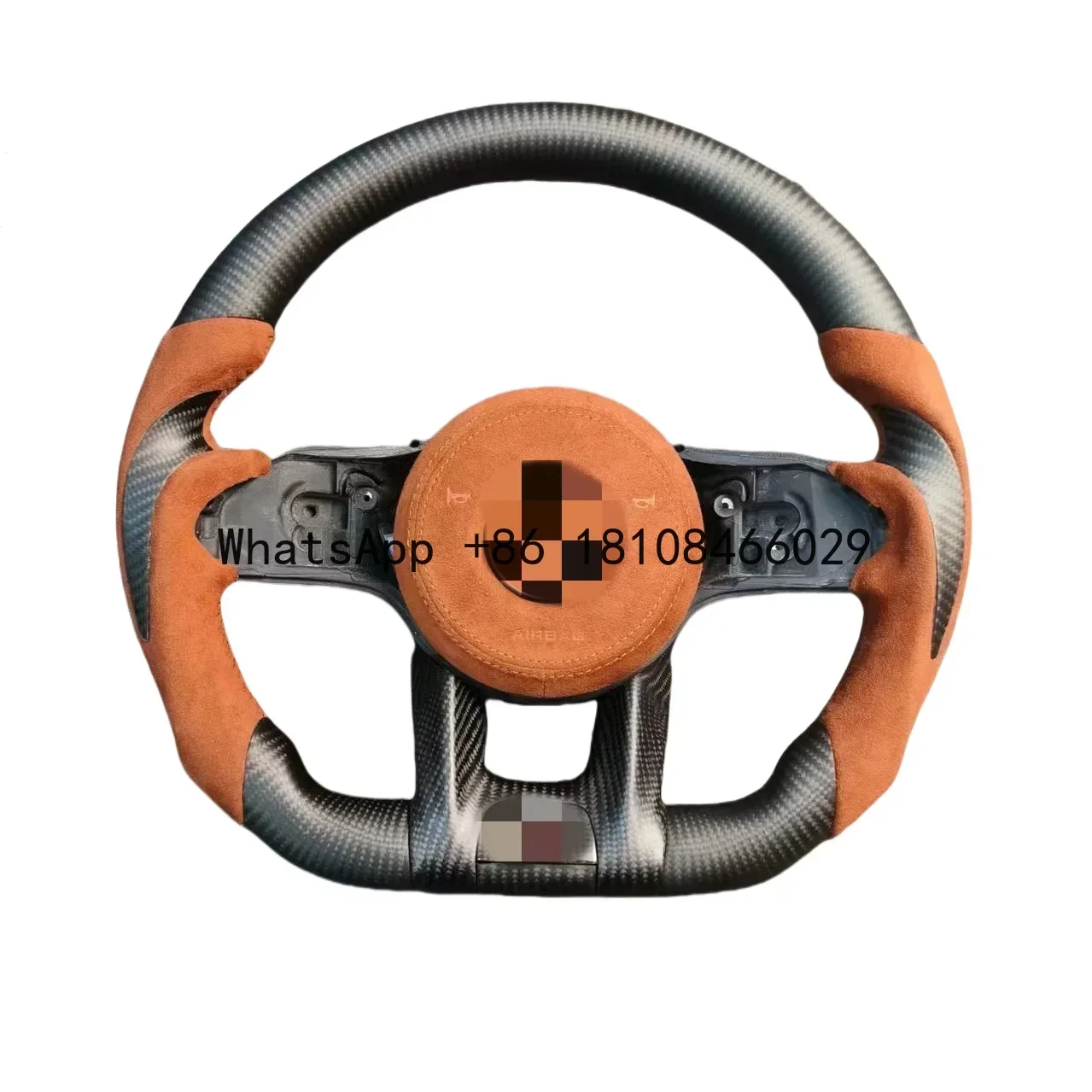 Рулевое колесо из углеродного волокна с глянцевым покрытием красного цвета для