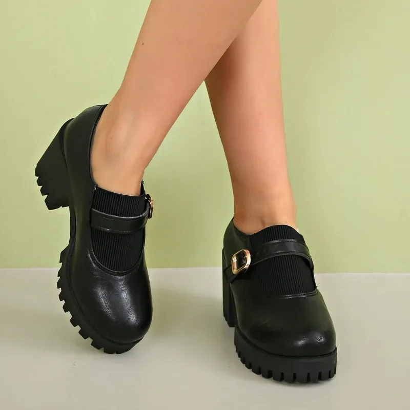 Брендовая женская обувь 2024 на высоком каблуке с пряжкой и ремешком модная для