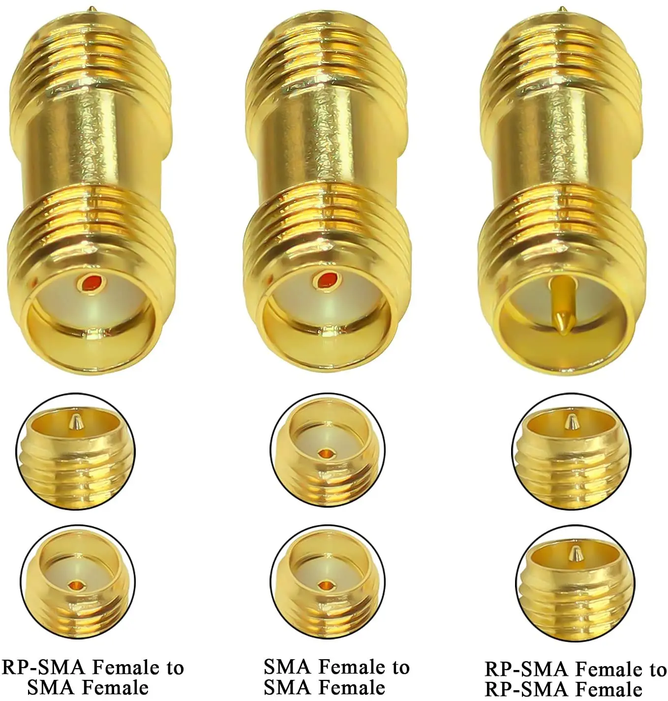 3 шт./лот 2 SMA муфта цилиндрический адаптер гнездо в женский RF разъем комплект