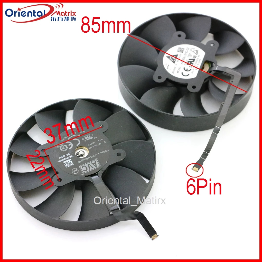 2 шт./партия DAPC0815B2UP003 AFB0912HD-02 85 мм 12 В 0.6AMP для NVIDIA RTX3080FE RTX3080Ti 3080 GeForce видеокарта VGA вентилятор