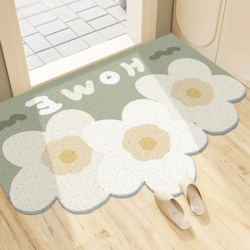 

Режущий Шелковый напольный коврик с кольцами, домашняя входная дверь, кухонный входной коврик, гостиная, коврик для прихожей входной грязевой коврик для ног