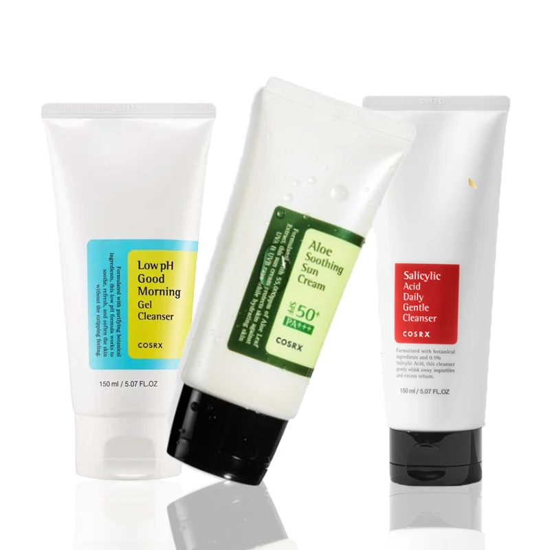 

Korean cosrx amino acid salicylic acid weak acid facial cleanser cleanser sunscreen set skincare products for women