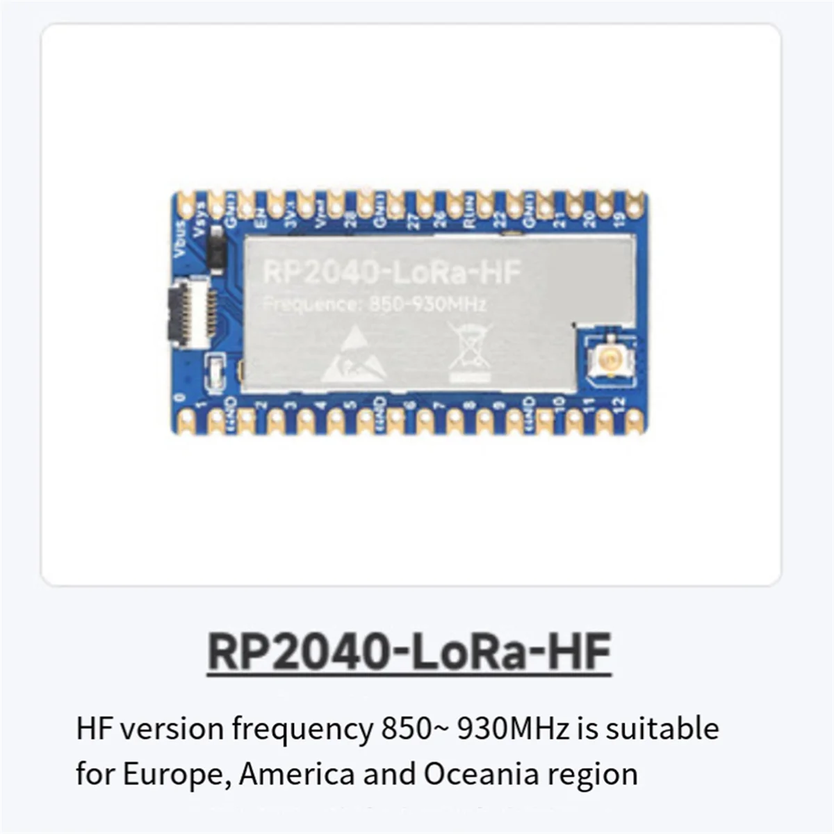 Плата разработки HF RP2040-LoRa + антенна SX1262 850–930 МГц поддерживает GFSK LoRa