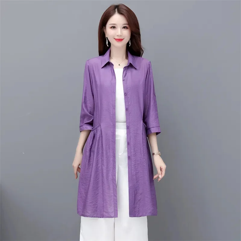 Женская тонкая ветровка Повседневный Кардиган большого размера 6XL