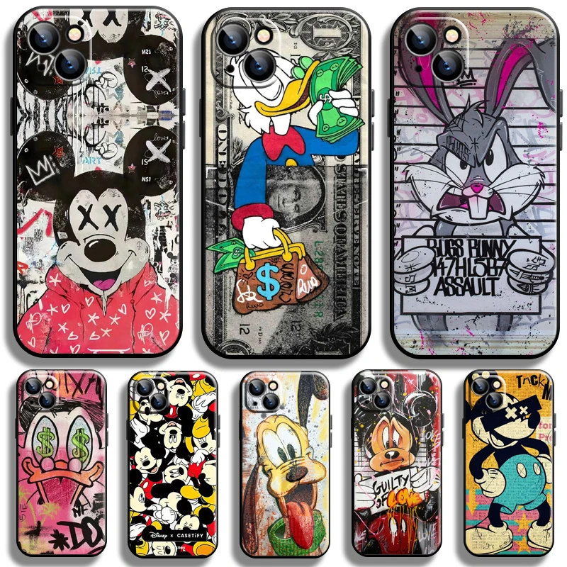 

Disney Mickey Mouse Duck For Apple iPhone 13 12 11 Pro 12 13 Mini X XR XS Max SE 5 6 6s 7 8 Plus Phone Case Soft Liquid Silicon