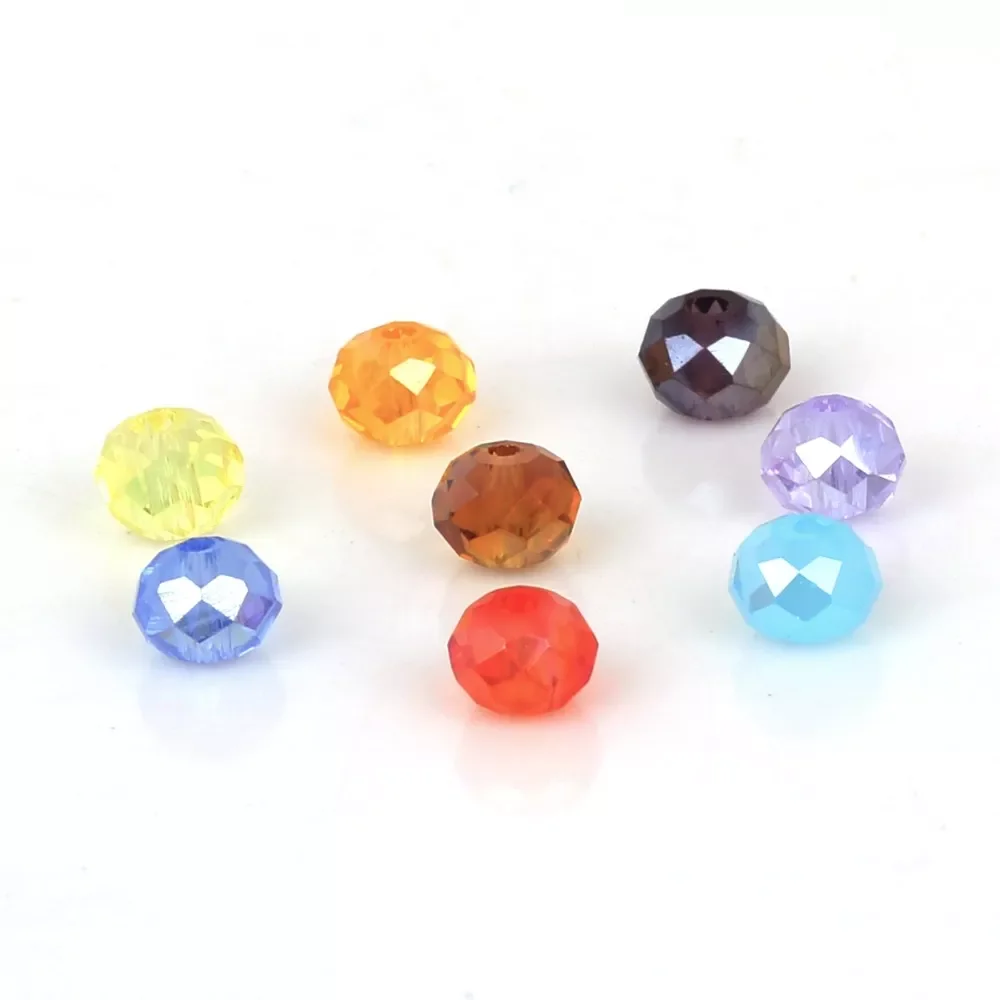 

90pcs 6mm Multi Color Rondelle Austria Crystal Beads Faceted Glass Beads Loose Spacer Beads For Jewelry Making DIY Bracelet