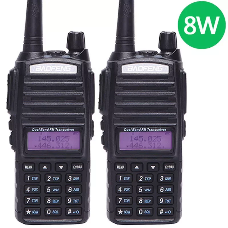 

2 шт., портативная рация 8 Вт, vhf/uhf