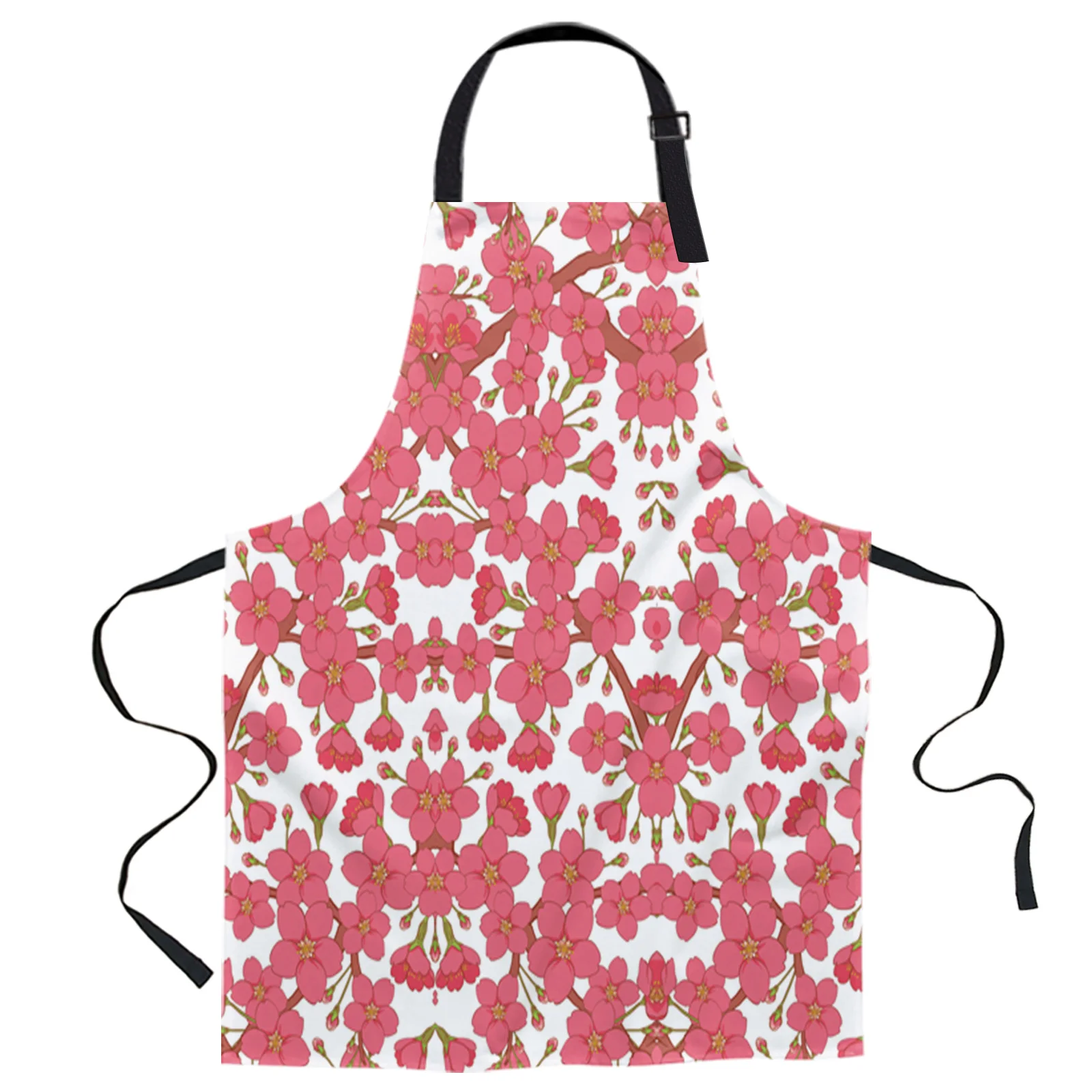 

Flower Tile Pattern Red Spring Art Austria Aprons For WomanBaking Accessories Kids Women Men Children Kitchen Aprons Cooking