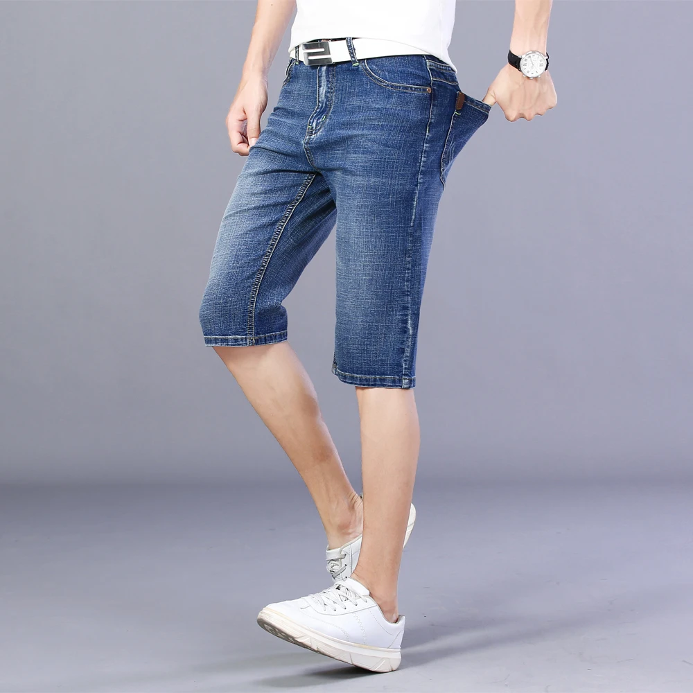 Thoshine Brand Summer Men Thin Jeans Knee Length Male Denim Shorts Fashion Short Jeans Lightweight