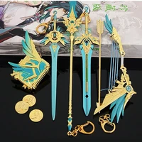 genshin game collection gift box sky wings 5 piece set keychain zinc alloy model decoration crafts toy holiday gift boy