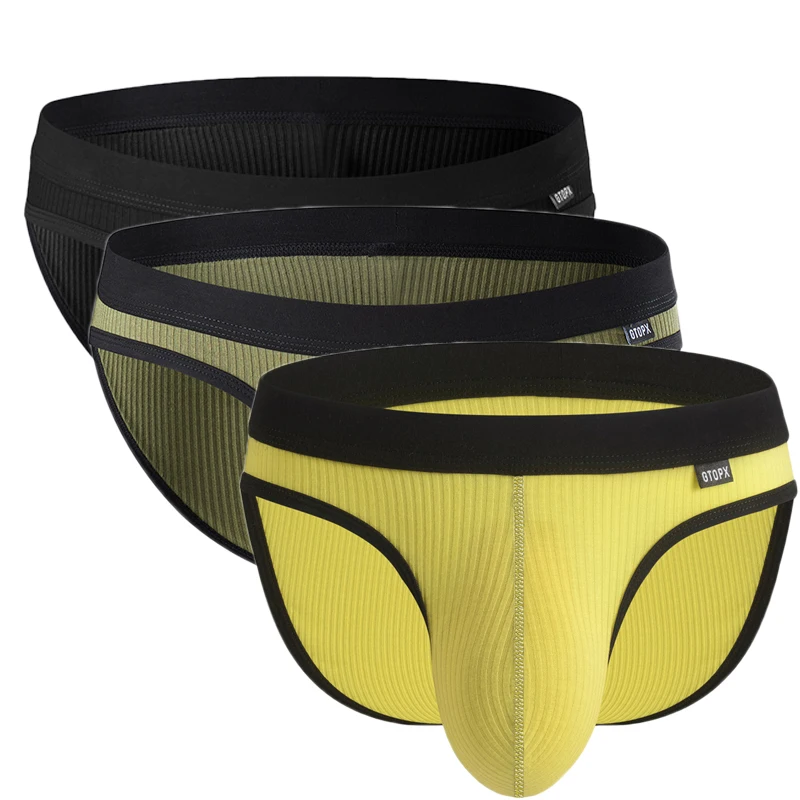 3PCS/Set Men Sexy Underwear U Bulge Big Pouch Briefs Mens Mid Waist Breathable Soft Underpants Top Quality Panties Cuecas Hombre