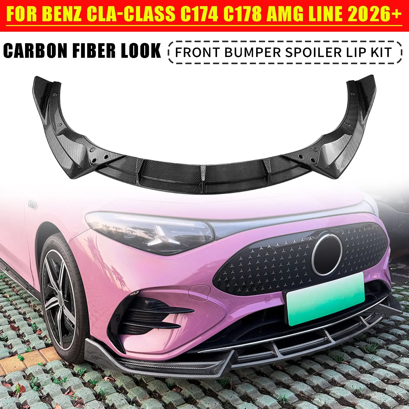 Фото Для Mercedes-Benz CLA C174 C178 Line 2026+ Передний бампер, сплиттер-накладка №3