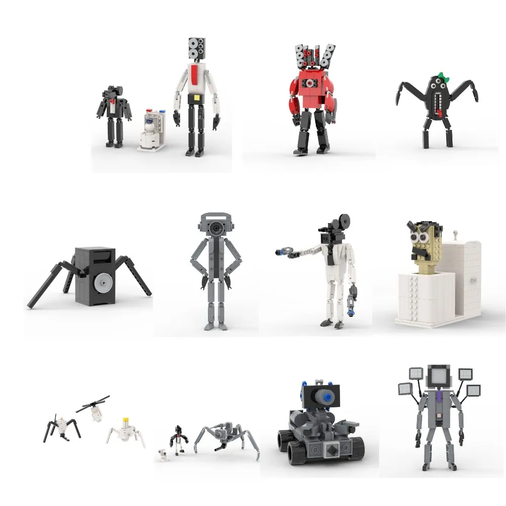 

MOC Cartoon Skibidis Toileted Radio Man Brickheadzs Building Block set Action Figures Camerman Woffers Man Scientist Brick Toys