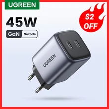 UGREEN-USB C 급속 충전기, 미국 플러그용, 45W GaN, PD QC 3.0, 아이폰 14, 13 용 휴대용 여행용 충전기