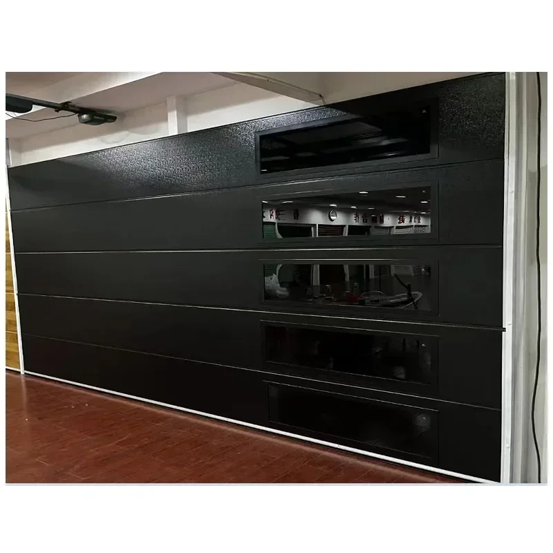 Стальная стеклянная распашная дверь для гаража