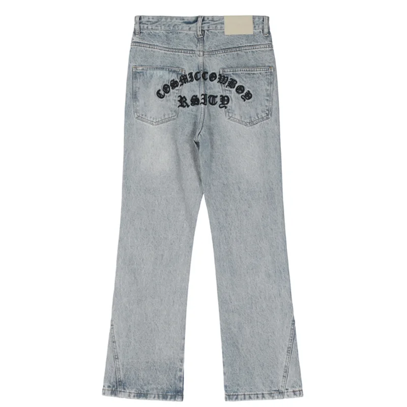 Streetwear Men HIGH STREET Letter Embroidery Fashion New Vintage Temperament Comfortable Straight Pants Autumn and Winter Female