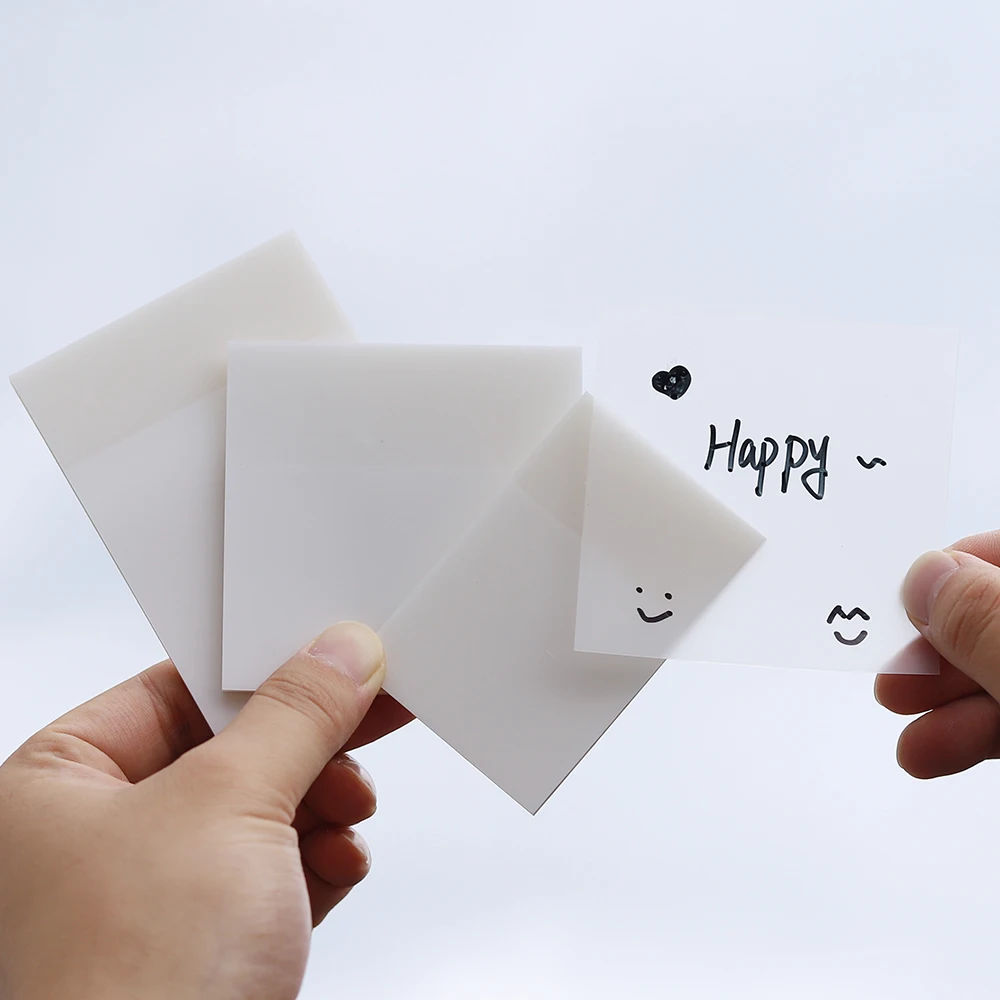 

50 Sheets Waterproof PET Transparent Memo Sticky Message Note Paper Daily To Do It Check List Paperlaria School Stationery