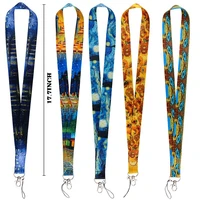 art series van gogh lanyard for buttons phone cool neck strap monet lanyard for camera whistle id badge mobile phone straps