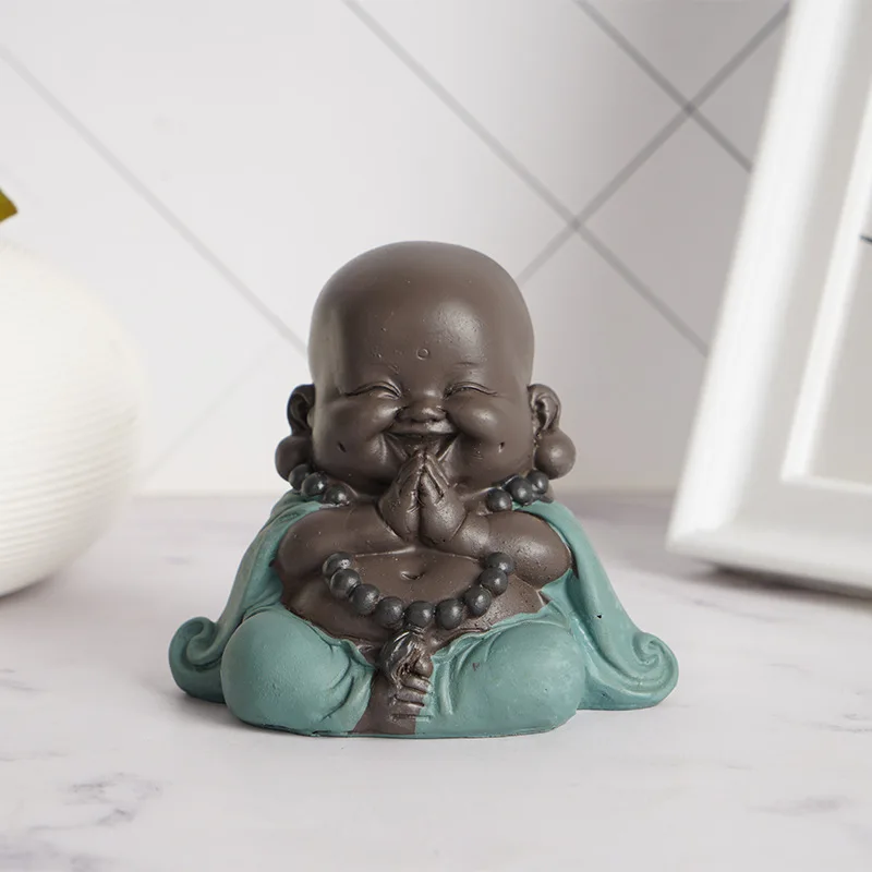 Статуя Будды смайлик маленькая керамическая статуя фигурка монаха милая Будда