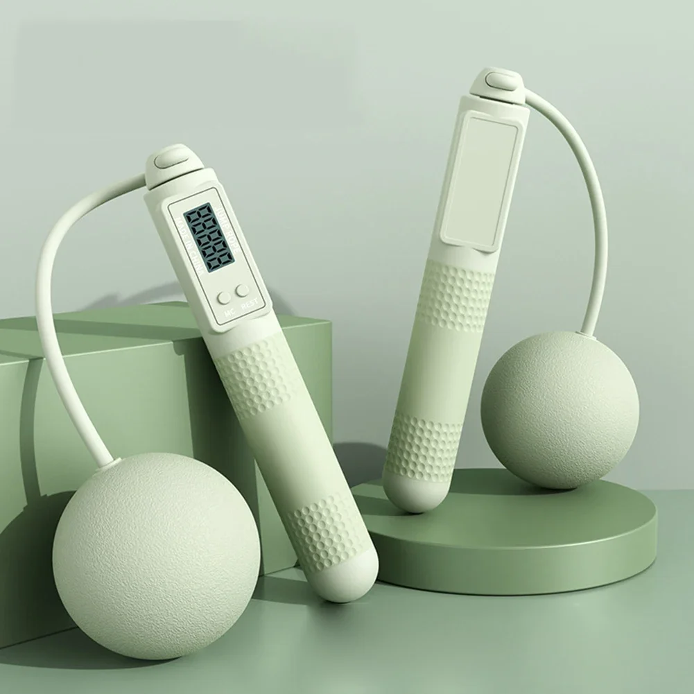 

Cordless Jump Rope With Heavy Balls Counting Skipping Rope Anti-Skid Handle Silicone Electronic Rope Crossfit Fitness Slim Body