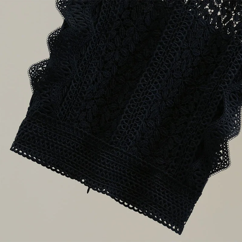 Сплошная цветная ажурная кружевная блузка без рукавов женская винтажная