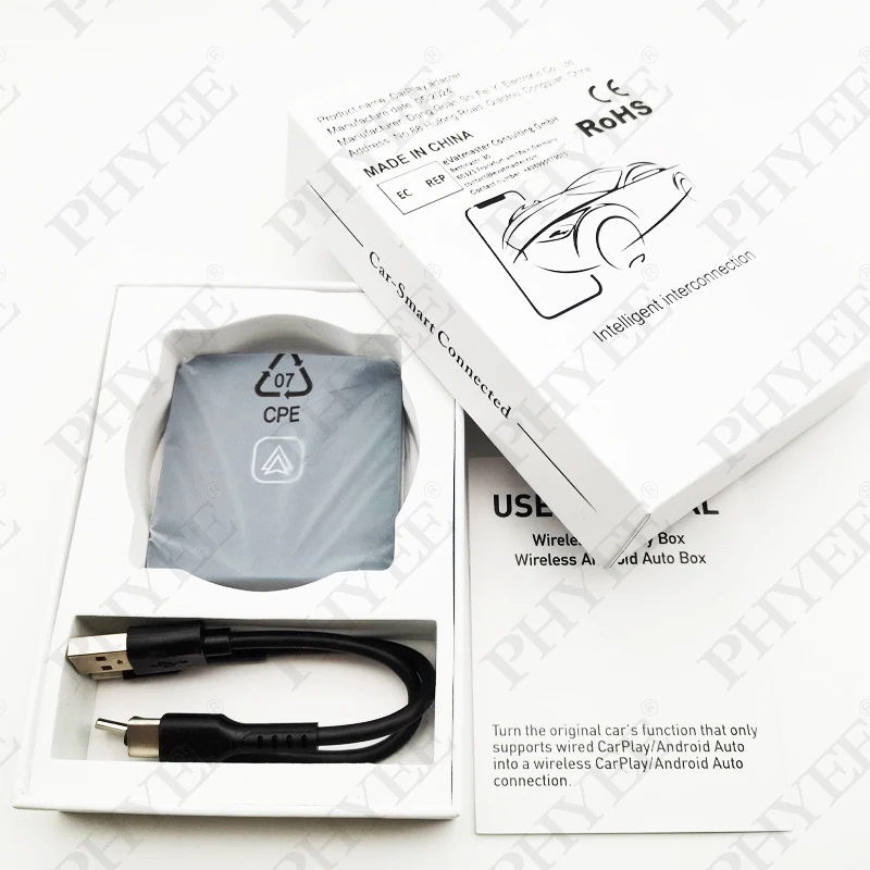 j bezprzewodowy adapter Carplay Android Auto Plug and Play konwerter przewodowy na odpowiedni do samochodów z fabrycznym CarPlay