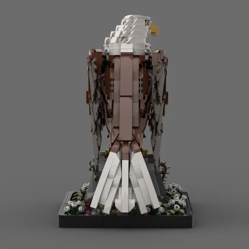 Животные украшения модель MOC строительные кирпичи стоячий белый орлан модульная