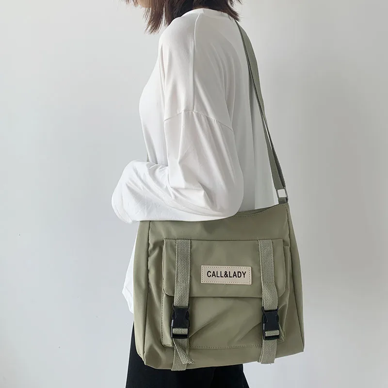 Women's Japanese Crossbody Bag Simple Messenger Bag Korean CHIC Messenger Bag Student Nylon Shoulder Bag Waterproof Canvas Bag