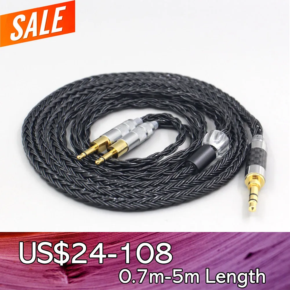 

LN007428 16 Core 7N OCC Black Braided Earphone Cable For Sennheiser HD700 Headphone 2.5mm pin