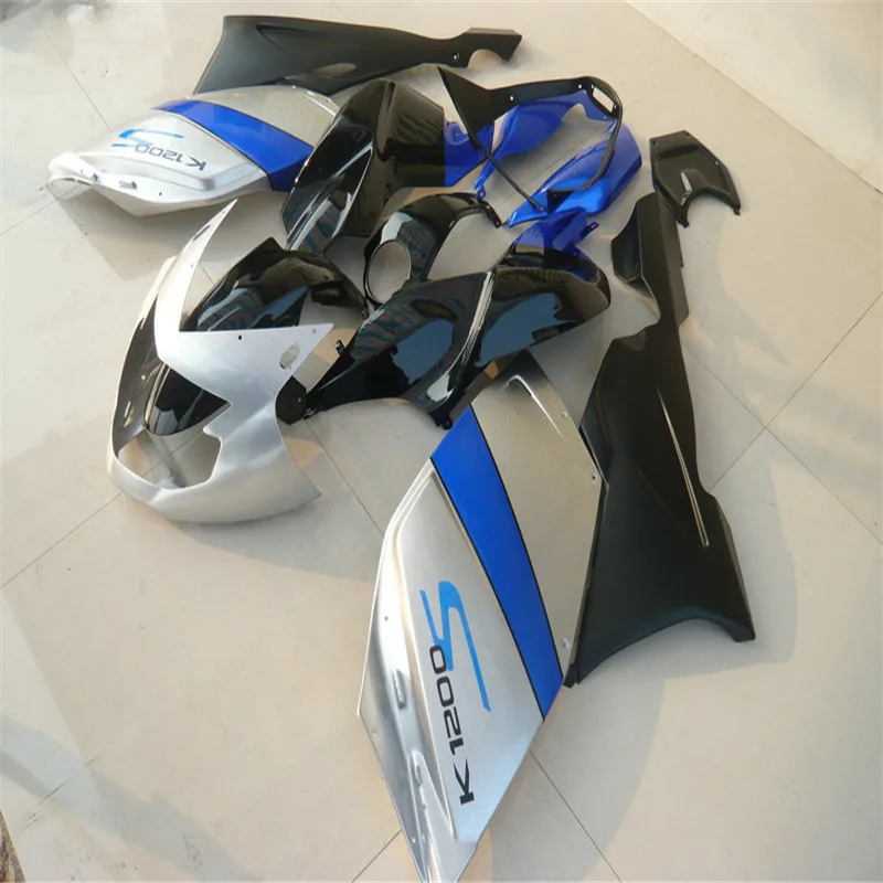 Motorcycle Fairing kit for K1200S 05 06 07 08 K1200 S 2005 2006 2007 2008 k1200s silvery blue black ABS Fairings set