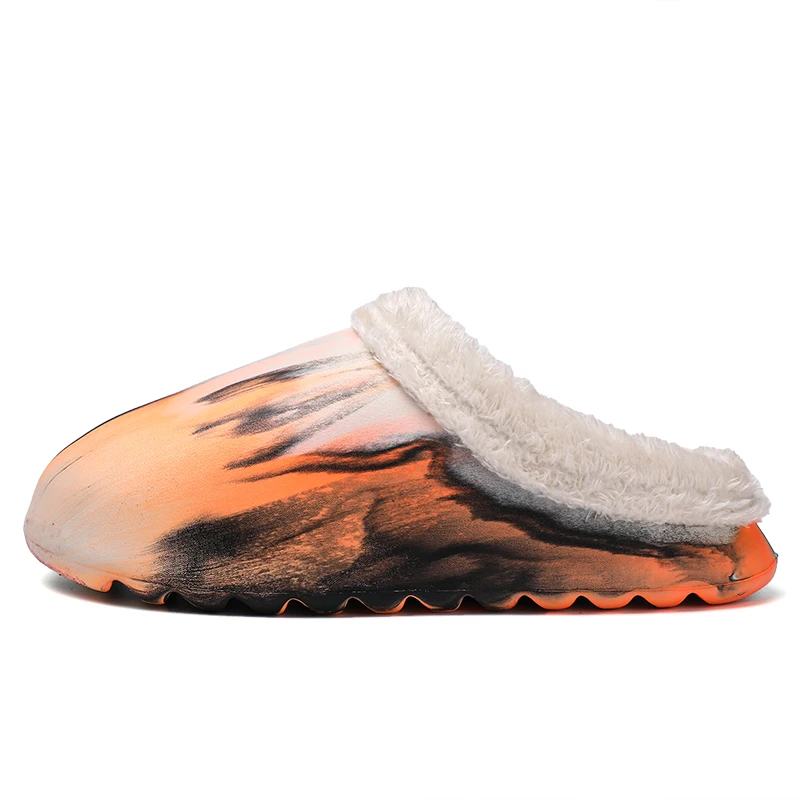 

Классические тапочки для мужчин и женщин, теплые зимние хлопковые шлепанцы для дома, износостойкие шлепанцы в полоску, Нескользящие шлепан...