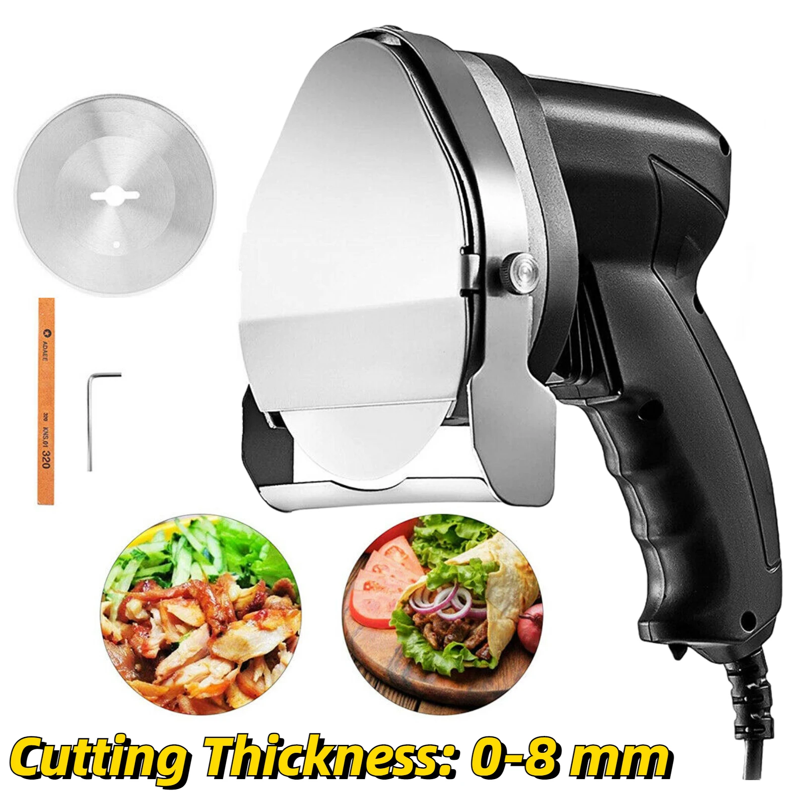 Vevor 80 W Coltello Da Kebab Elettrico, 2800 Rpm Tagliapasta Per Kebab, Peso Lordo 3,7 Libbre Macchina Per Carne Di Kebab, 25 X 19 X 24 Cm Affettatric