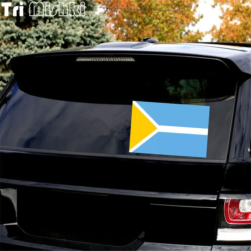 три мишки W1259 Флаг и герб Республика Тыва наклейки на авто ПВХ Наклейки мотоцикл