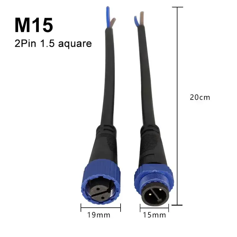 

Водонепроницаемый M15 2 3 4 5-контактный Штекерный гнездовой соединительный кабель IP67 Штекерный/постоянный ток для промышленного авиационного штепсельного шнура питания автомобильный Штекерный