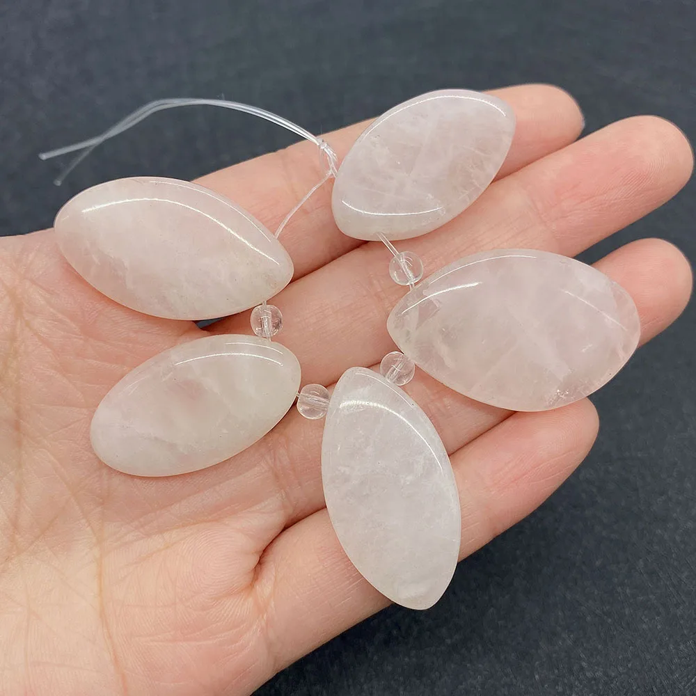 

Natural Stone Fashion Pink Crystal Pendant Set of 5 Oval 12-38mm Light Charm Jewelry DIY Earrings Necklace Bracelet Accessories